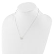 Sterling Silver Polished Heart CZ Necklace