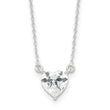Sterling Silver Polished Heart CZ Necklace