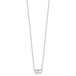 Sterling Silver E-Coating CZ Double Heart 16in w/2in ext Necklace