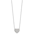 Sterling Silver Rhodium-plated Pave CZ Heart Necklace