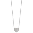 Sterling Silver Rhodium-plated Pave CZ Heart Necklace 18 in - Birthstone Company