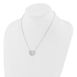Sterling Silver Rhodium-plated Pave CZ Heart Necklace 18 in - Birthstone Company