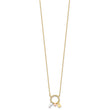 Sterling Silver Rhod-plated Gold/Rose-tone CZ Key/Lock/Heart w/2In Ext Neck - Birthstone Company