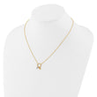 Sterling Silver Rhod-plated Gold/Rose-tone CZ Key/Lock/Heart w/2In Ext Neck - Birthstone Company