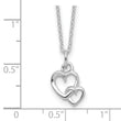 Sterling Silver RH-plated  Intertwined Heart 16in w/2in ext Necklace