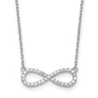 Sterling Silver Rhodium-plated CZ Infinity Symbol 18in w/2in ext. Necklace