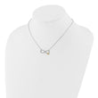 Sterling Silver w/14k accent Rh-plated CZ Eternity w/2 in. ext Necklace