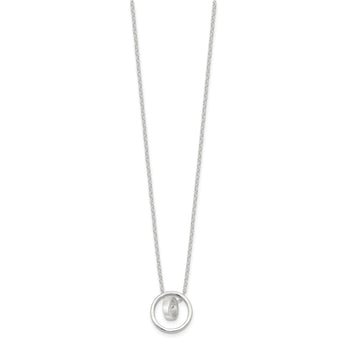 Sterling Silver E-Coating Double Circle 16in w/2in ext Necklace - Birthstone Company
