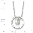Sterling Silver E-Coating Double Circle 16in w/2in ext Necklace - Birthstone Company