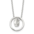 Sterling Silver E-Coating Double Circle 16in w/2in ext Necklace - Birthstone Company