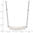 Sterling Silver Rhodium-plated Glass Pearl 16in w/2 in ext Necklace