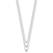 Sterling Silver Rhodium-plated CZ 3-Strand 14.5in w/2in ext Necklace