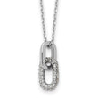 Sterling Silver Rhodium-plated with Micro Pave CZ 16in w/2in ext Necklace