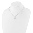 Sterling Silver Rhodium-plated Black CZ 16in w/2in ext Necklace
