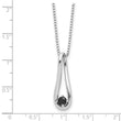 Sterling Silver Rhodium-plated Black CZ 16in w/2in ext Necklace