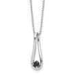 Sterling Silver Rhodium-plated Black CZ 16in w/2in ext Necklace