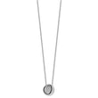 Sterling Silver Rhodium-plated CZ Enameled Open Round Necklace 18 in - Birthstone Company