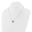 Sterling Silver Rhodium-plated CZ Enameled Open Round Necklace 18 in - Birthstone Company