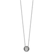 Sterling Silver Rhodium-plated CZ Enameled Open Round Necklace
