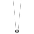 Sterling Silver Rhodium-plated CZ Enameled Open Round Necklace 18 in - Birthstone Company