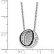 Sterling Silver Rhodium-plated CZ Enameled Open Round Necklace