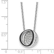 Sterling Silver Rhodium-plated CZ Enameled Open Round Necklace 18 in - Birthstone Company