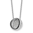 Sterling Silver Rhodium-plated CZ Enameled Open Round Necklace 18 in - Birthstone Company