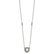 Sterling Silver Polished and Antiqued Syn. Pearl 13.5in Choker Necklace