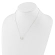 Sterling Silver Rhodium-plated Polished Round 8mm CZ Necklace