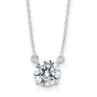 Sterling Silver Rhodium-plated Polished Round 8mm CZ Necklace