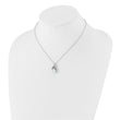 Sterling Silver Rhodium-plated Teardrop CZ 16in w/2 in Ext Necklace