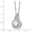 Sterling Silver Rhodium-plated Fancy Beaded CZ with 2in ext Necklace