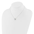 Sterling Silver Rhodium-plated 8mm CZ 16in w/2in ext. Necklace