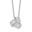 Sterling Silver Rhodium-plated CZ Love Knot 18in Necklace