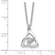 Sterling Silver Rhodium-plated Celtic Triangle CZ 16in w/2 in ext Necklace