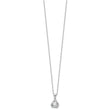 Sterling Silver Rhodium-plated CZ in Love Knot 16in w/2in ext Necklace