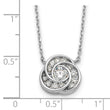 Sterling Silver Rhodium-plated CZ Love Knot 16in w/2in ext Necklace