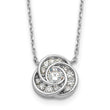 Sterling Silver Rhodium-plated CZ Love Knot 16in w/2in ext Necklace