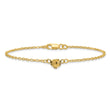 Sterling Silver Gold-tone Flower Charm 9in Anklet