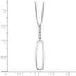 Sterling Silver E-coated CZ Dangle 17.5in Necklace