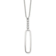 Sterling Silver E-coated CZ Dangle 17.5in Necklace