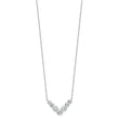 Sterling Silver Rhodium-plated 7 Bezel Set CZ 18in w/2in ext. Necklace