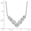 Sterling Silver Rhodium-plated 7 Bezel Set CZ 18in w/2in ext. Necklace
