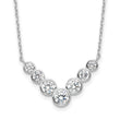 Sterling Silver Rhodium-plated 7 Bezel Set CZ 18in w/2in ext. Necklace