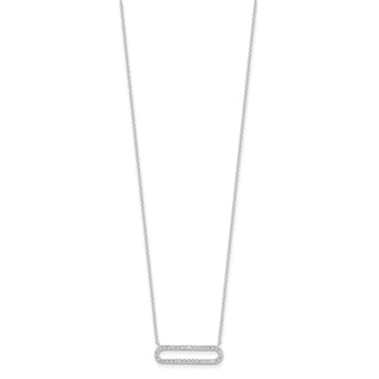 Sterling Silver E-coated CZ 18.25in w/2in ext Necklace