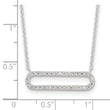Sterling Silver E-coated CZ 18.25in w/2in ext Necklace