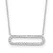 Sterling Silver E-coated CZ 18.25in w/2in ext Necklace