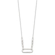 Sterling Silver E-coated Large Paperclip Link Center 17.5in Necklace