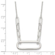 Sterling Silver E-coated Large Paperclip Link Center 17.5in Necklace
