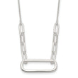 Sterling Silver E-coated Large Paperclip Link Center 17.5in Necklace